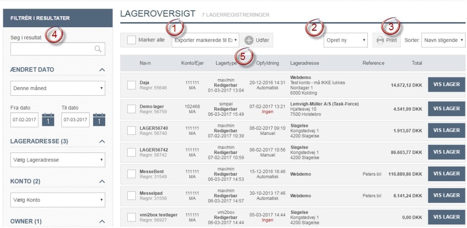 Lageroversigt