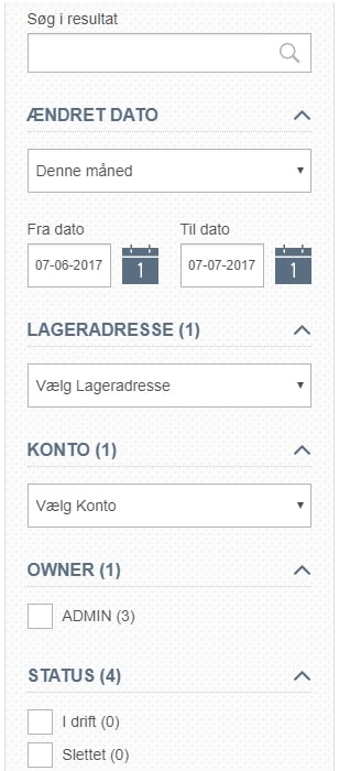 Lageroversigt